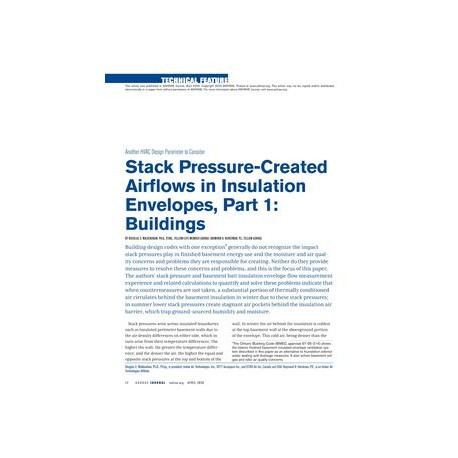 Stack Pressure-Created Airflows in Insulation Envelopes, Part 1: Buildings