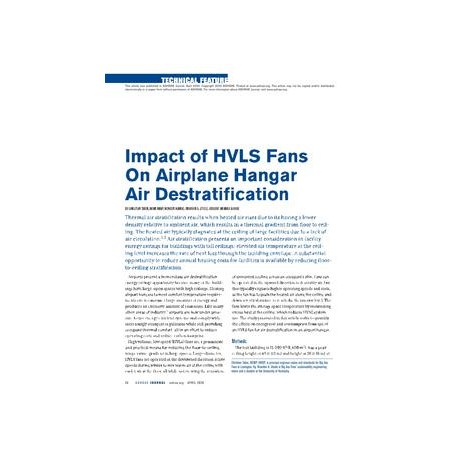 Impact of HVLS Fans On Airplane Hangar Air Destratification