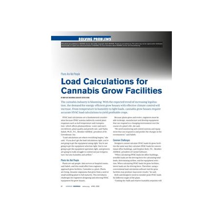 Solving Problems: Load Calculations for Cannabis Grow Facilities