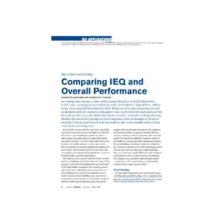 IEQ Applications: Older vs. Newer University Buildings: Comparing IEQ And Overall Performance