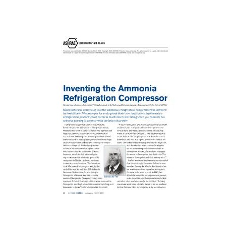 Inventing the Ammonia Refrigeration Compressor