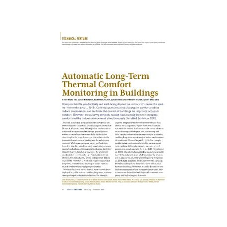 Automatic Long-Term Thermal Comfort Monitoring in Buildings