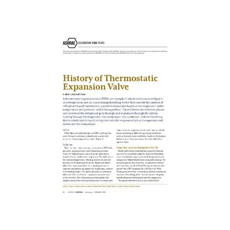 History of Thermostatic Expansion Valve