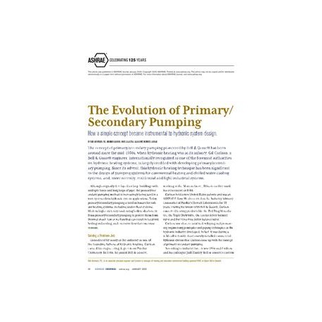 The Evolution of Primary/Secondary Pumping