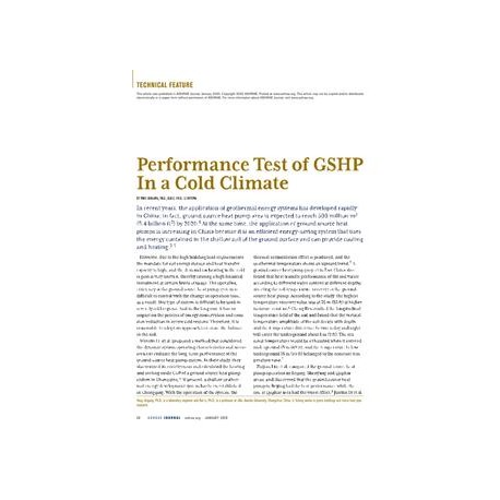 Performance Test of GSHP in a Cold Climate