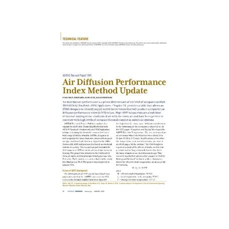 ASHRAE Research Project 1546: Air Diffusion Performance Index Method Update