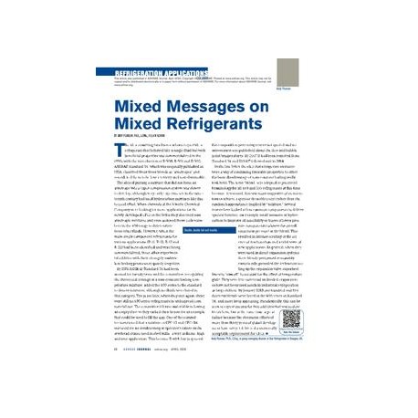 Refrigeration Applications: Mixed Messages on Mixed Refrigerants