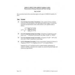 Errata to Guideline 14-2014 -- Measurement of Energy, Demand, and Water Savings