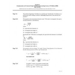 Errata to Fundamentals of Air System Design I-P, 2nd Edition, July 18, 2019