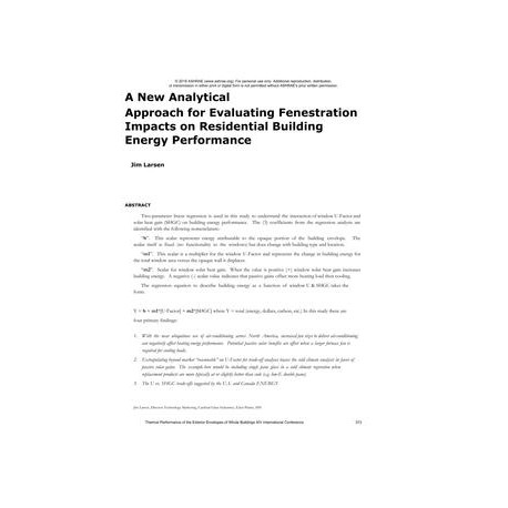 A New Analytical Approach for Evaluating Fenestration Impacts on Residential Building Energy Performance