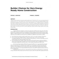 Builder Choices for Zero Energy Ready Home Construction