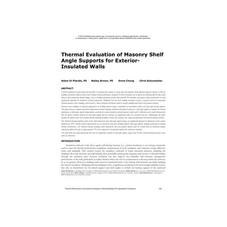 Thermal Evaluation of Masonry Shelf Angle Supports for Exterior-Insulated Walls