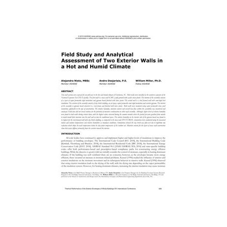 Field Study and Analytical Assessment of Two Exterior Walls in a Hot and Humid Climate