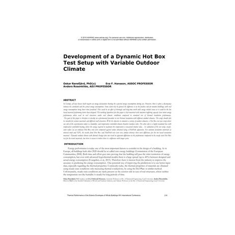 Development of a Dynamic Hot Box Test Setup with Variable Outdoor Climate