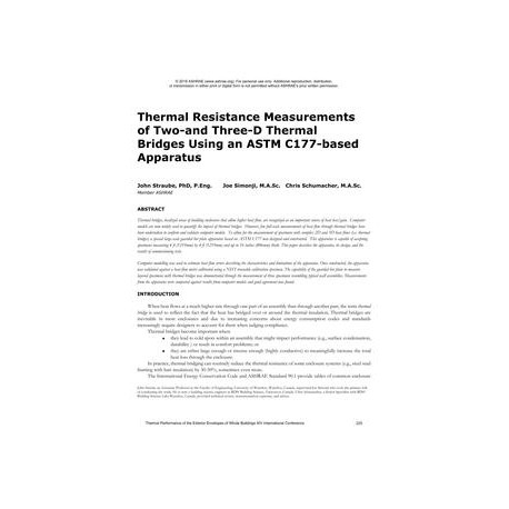 Thermal Resistance Measurements of Two-and Three-D Thermal Bridges Using an ASTM C177-based Apparatus