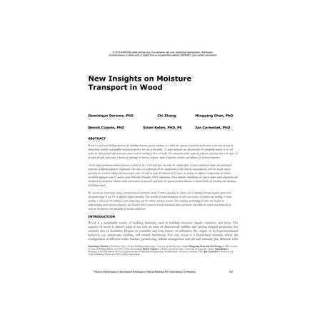 New Insights on Moisture Transport in Wood