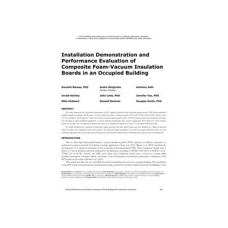 Installation Demonstration and Performance Evaluation of Composite Foam-Vacuum Insulation Boards in an Occupied Building