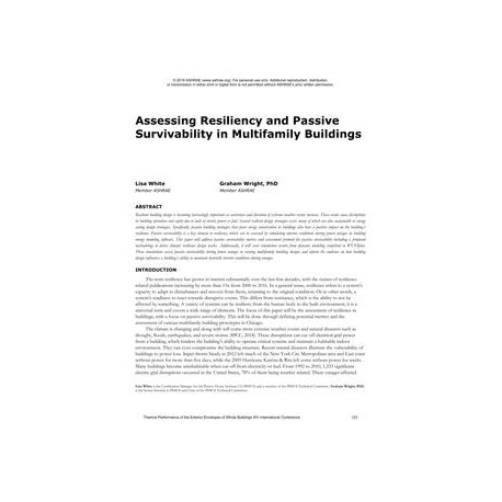 Assessing Resiliency and Passive Survivability in Multifamily Buildings