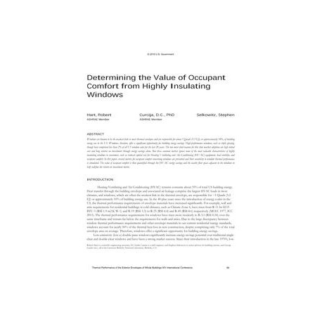 Determining the Value of Occupant Comfort from Highly Insulating Windows