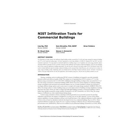 NIST Infiltration Tools for Commercial Buildings