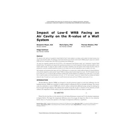 Impact of Low-E WRB Facing an Air Cavity on the R-value of a Wall System