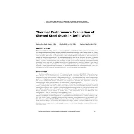 Thermal Performance Evaluation of Slotted Steel Studs in Infill Walls