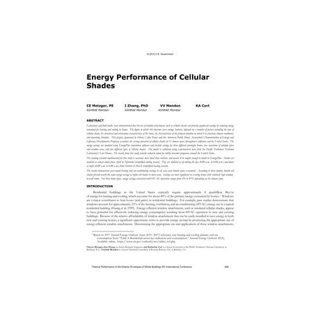 Energy Performance of Cellular Shades