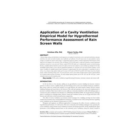 Application of a Cavity Ventilation Empirical Model for Hygrothermal Performance Assessment of Rain Screen Walls