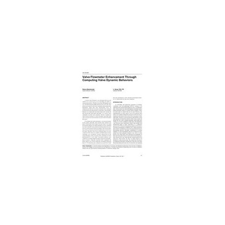 CH-18-007 -- Valve Flowmeter Enhancement Through Computing Valve Dynamic Behaviors