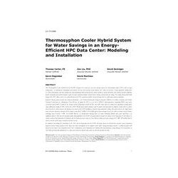 LV-17-C005 -- Thermosyphon Cooler Hybrid System for Water Savings in an Energy-Efficient HPC Data Center: Modeling and Installat