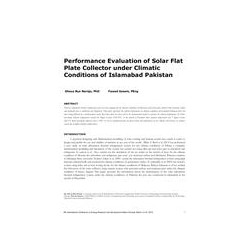 ICER16-01 -- Performance Evaluation of Solar Flat Plate Collector under Climatic Conditions of Islamabad Pakistan