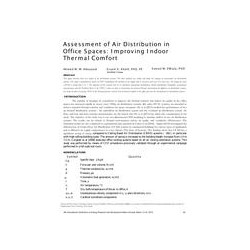 ICER16-07 -- Assessment of Air Distribution in Office Spaces: Improving Indoor Thermal Comfort