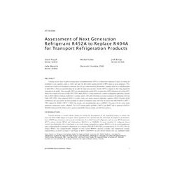 AT-15-C054 -- Assessment of Next Generation Refrigerant R452A to Replace R404A for Transport Refrigeration Products