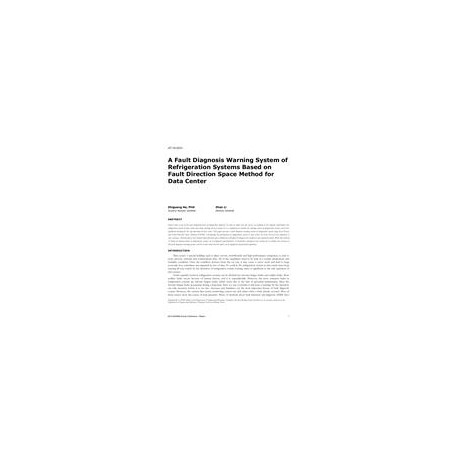 AT-15-C031 -- A Fault Diagnosis Warning System of Refrigeration Systems Based on Fault Direction Space Method for Data Center