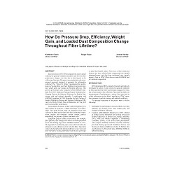 NY-14-032 -- How Do Pressure Drop, Efficiency, Weight Gain and Loaded Dust Composition Change throughout Filter Lifetime? (RP-13