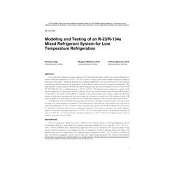 DE-13-C044 -- Modeling and Testing of an R23/R-134a Mixed Refrigerant System for Low Temperature Refrigeration