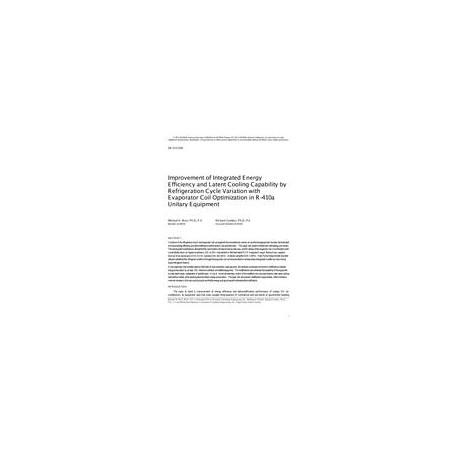 DE-13-C036 -- Improvement of Integrated Energy Efficiency and Latent Cooling Capability by Refrigeration Cycle Variation with Ev