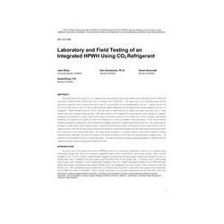 DE-13-C038 -- Laboratory and Field Testing of an Integrated HPWH Using CO2 Refrigerant