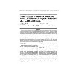 Field Evaluation of Thermal Comfort and Indoor Environment Quality for a Hospital in a Hot and Humid Climate