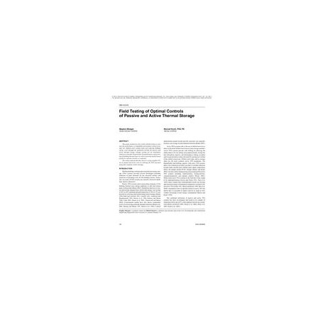 OR-10-015 -- Field Testing of Optimal Controls of Passive and Active Thermal Storage