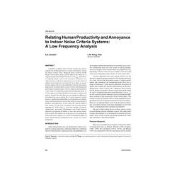 OR-05-06-4 - Relating Human Productivity and Annoyance to Indoor Noise Criteria Systems: A Low Frequency Analysis