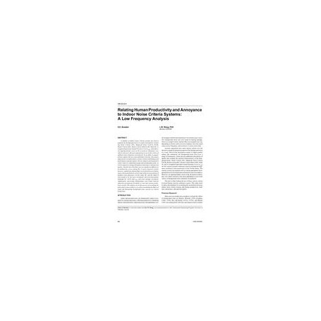 OR-05-06-4 - Relating Human Productivity and Annoyance to Indoor Noise Criteria Systems: A Low Frequency Analysis