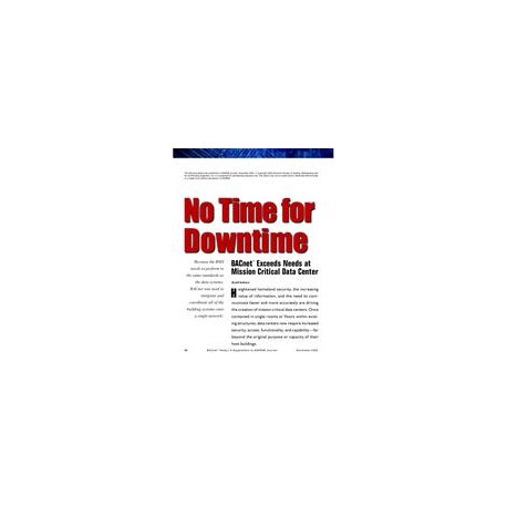 No Time For Downtime: BACnetÂ® Exceeds Needs at Mission Critical Data Center