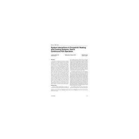 KC-03-01-1 (RP-1165) -- System Interactions in Forced-Air Heating and Cooling Systems, Part II: Continuous Fan Operation