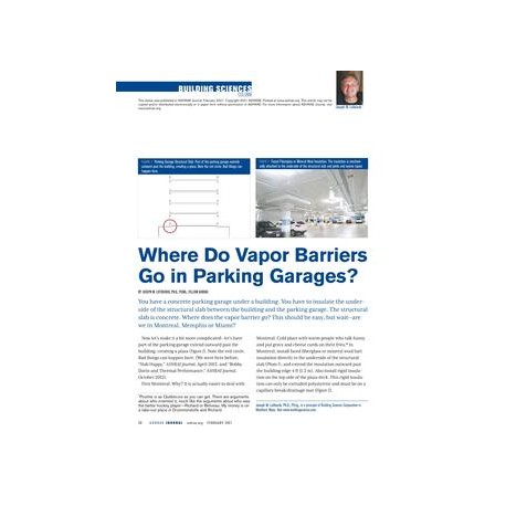 Building Sciences: Where Do Vapor Barriers Go in Parking Garages?