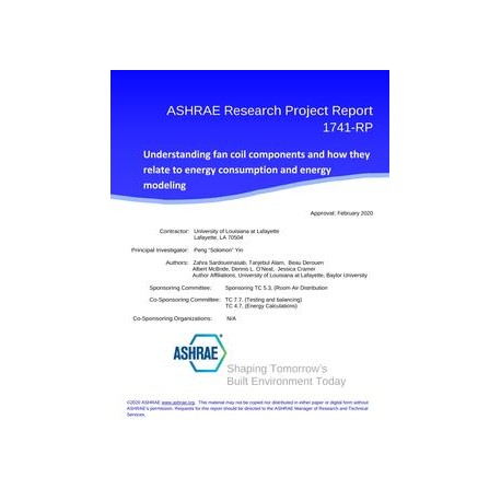 RP-1741 -- Understanding fan coil components and how they relate to energy consumption and energy modeling