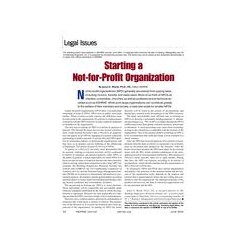 Legal Issues: Starting a Not-for-Profit Organization