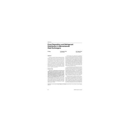 HI-02-13-2 -- Frost Deposition and Refrigerant Distribution in Microchannel Heat Exchangers