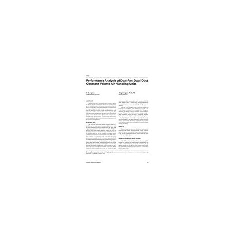 4552 -- Performance Analysis of Dual-Fan, Dual-Duct Constant Volume Air-Handling Units