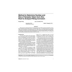 Method to Determine Number and Size of Samples Taken from Zinc Roof to Analyze Pitting Corrosion